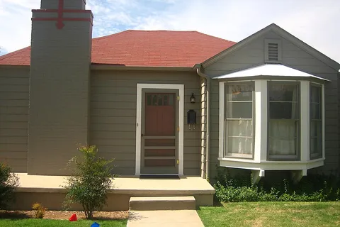 The front of the George W. Bush childhood home in Midland, Texas