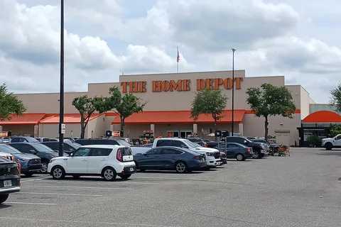 A Home Depot home improvement warehouse storefront
