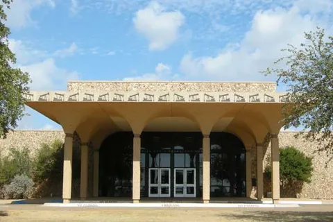The entrance canopy of the Permian Basin Petroleum Museum in Midland, Texas